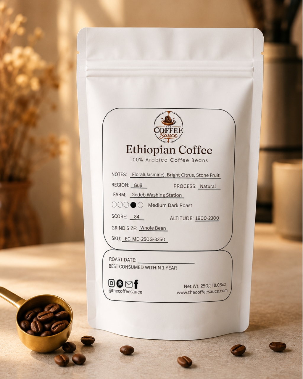 Ethiopian Coffee - 250g | 100% Arabica Beans