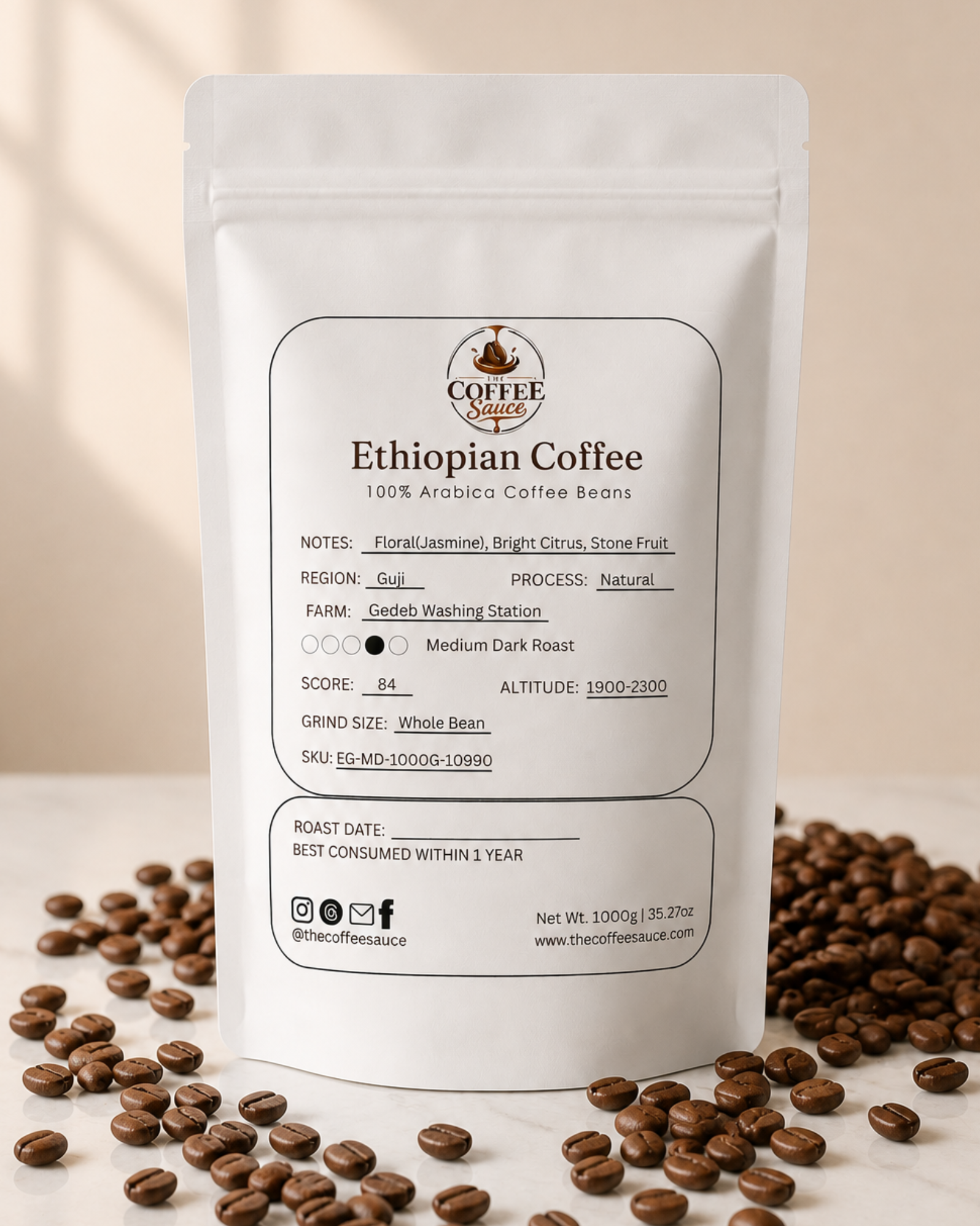 Ethiopian Coffee - 1000g | 100% Arabica Beans