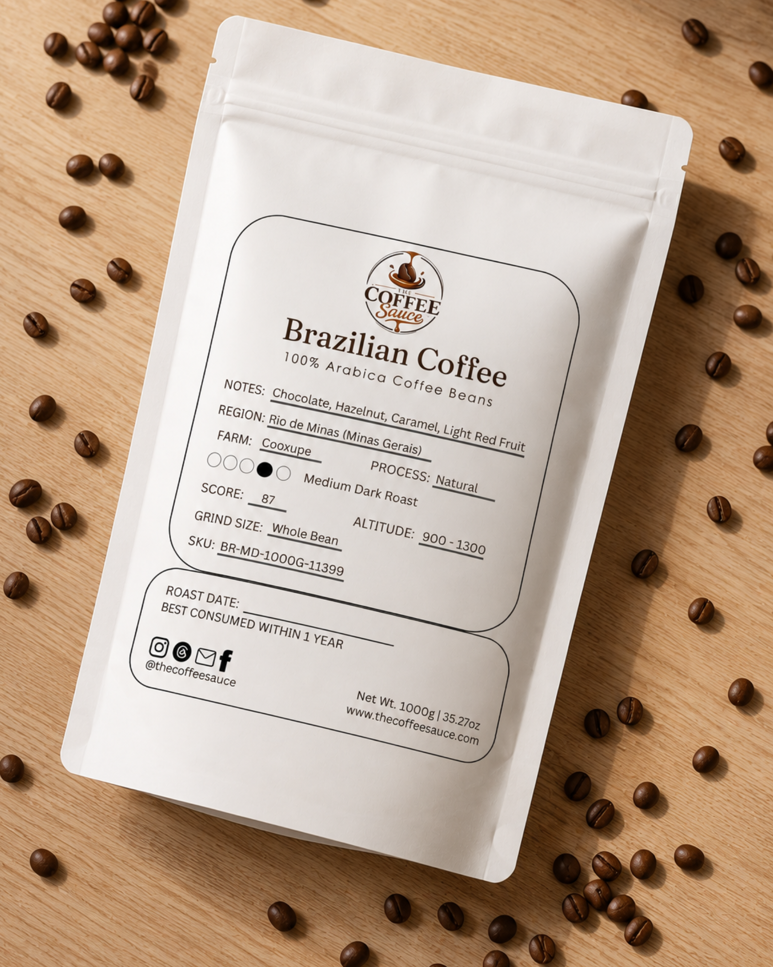 Brazilian Coffee - 1000g | 100% Arabica Beans