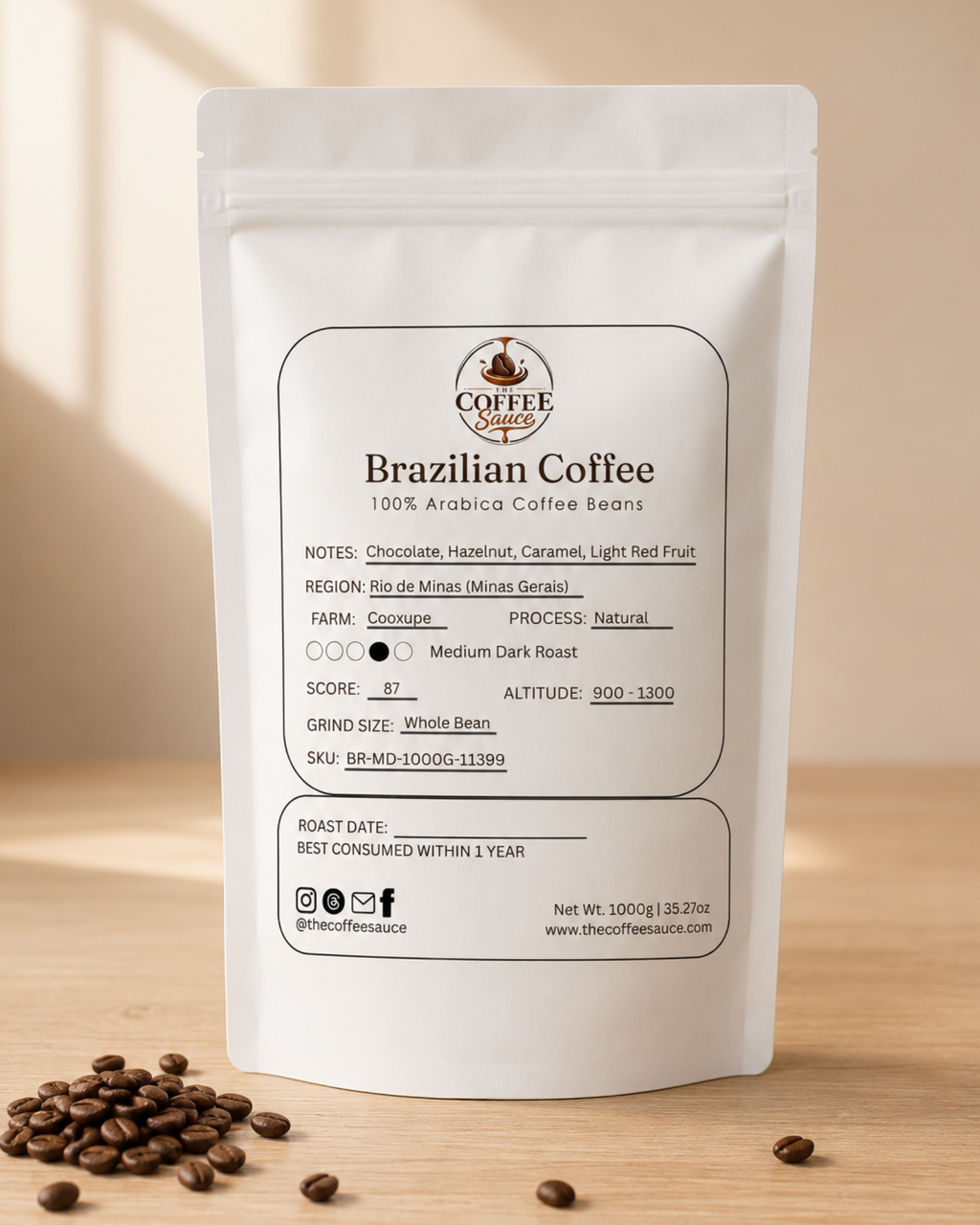 Brazilian Coffee - 1000g | 100% Arabica Beans